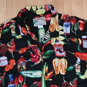 Paradis Found Honolulu Hawaiian Mens Chili Pepper HOT Sauce Beachy CampShirt 3XL